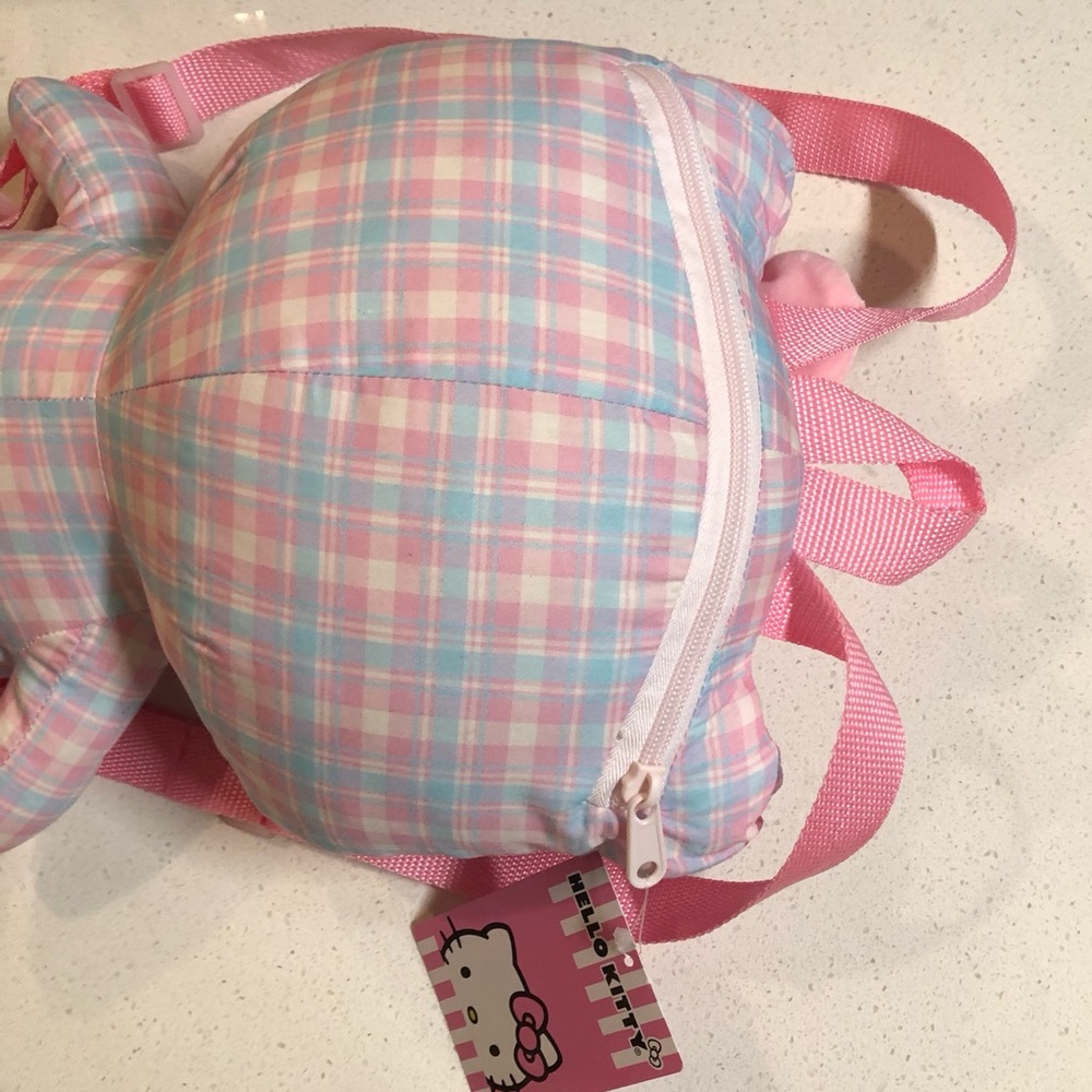 Hello Kitty Plaid Vinyl Plushie Backpack - Picture 5 of 8